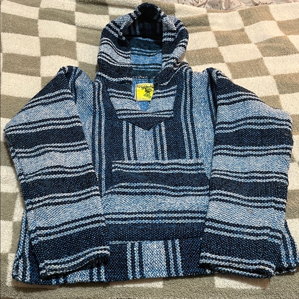 Women’s Blue Striped Drug Rug